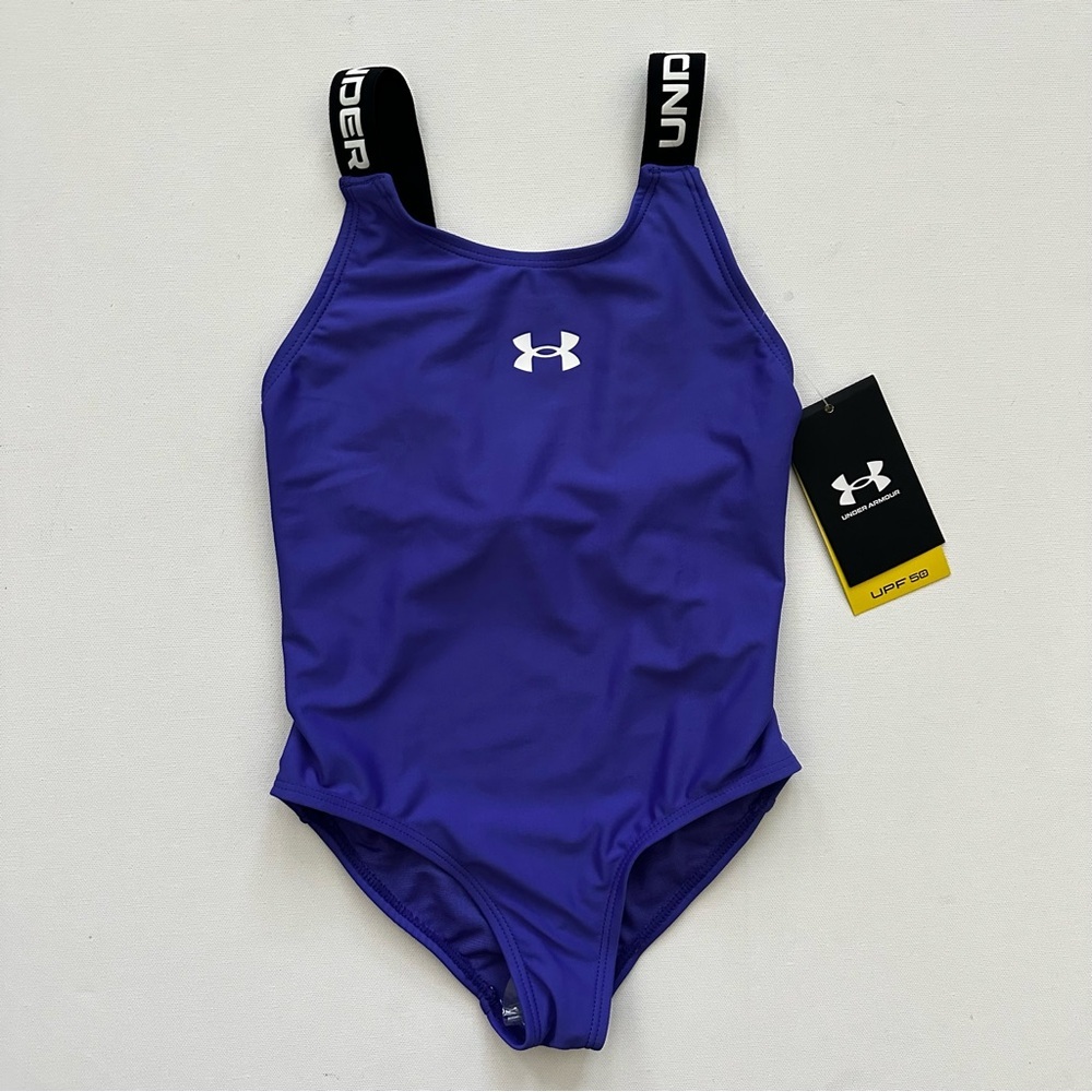 Under Armour Girls Royal Purple One Piece Swimsuit Size 5